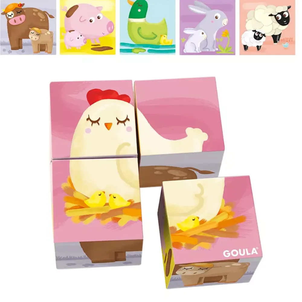 Goula 4 Cubic Puzzle Animales Outlet