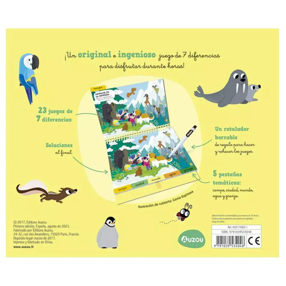 Auzou 7 Diferencias ¡En Los Animales! Outlet