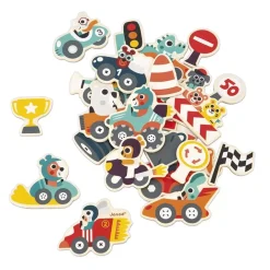Janod 24 Imanes Coches De Carreras Fashion