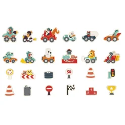 Janod 24 Imanes Coches De Carreras Fashion