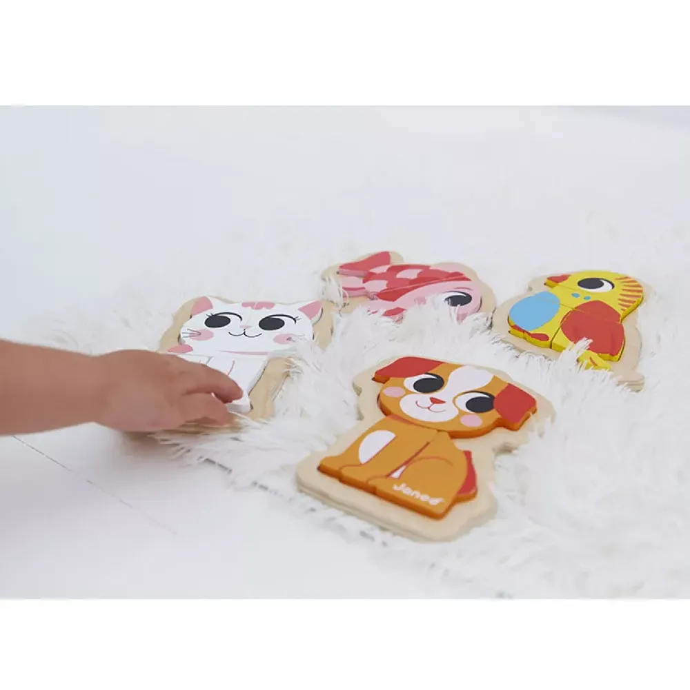 Janod 4 Puzzles Evolutivos: Animales De Compania Best Sale