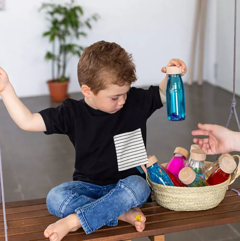 Petit Boum Botella Sensorial Flotante Azul Discount