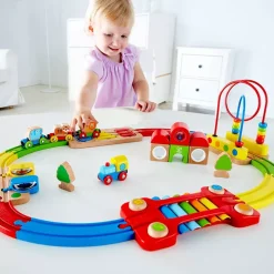 Hape Circuito Infantil: Tren Musical Con Encajable Y Pasabolas Clearance