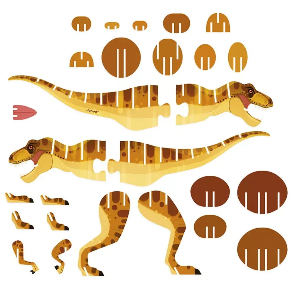 Janod Dino: Puzzle Con Volumen Rex New
