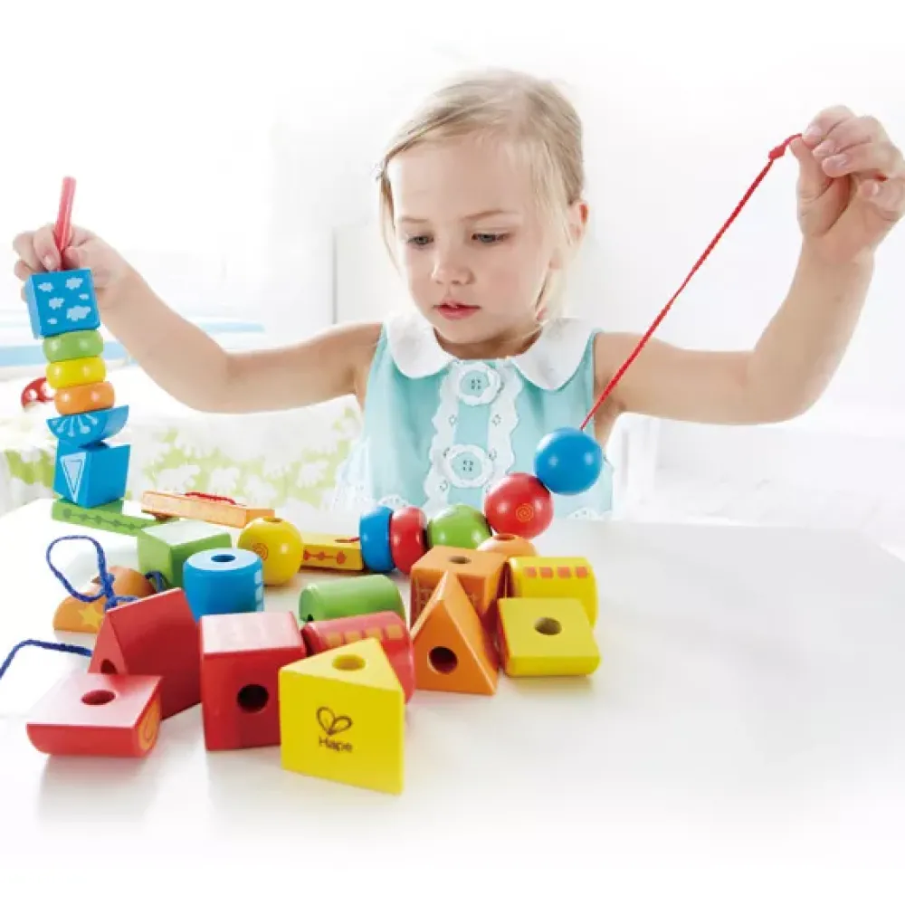 Hape Juego De Ensartar Formas Y Colores New