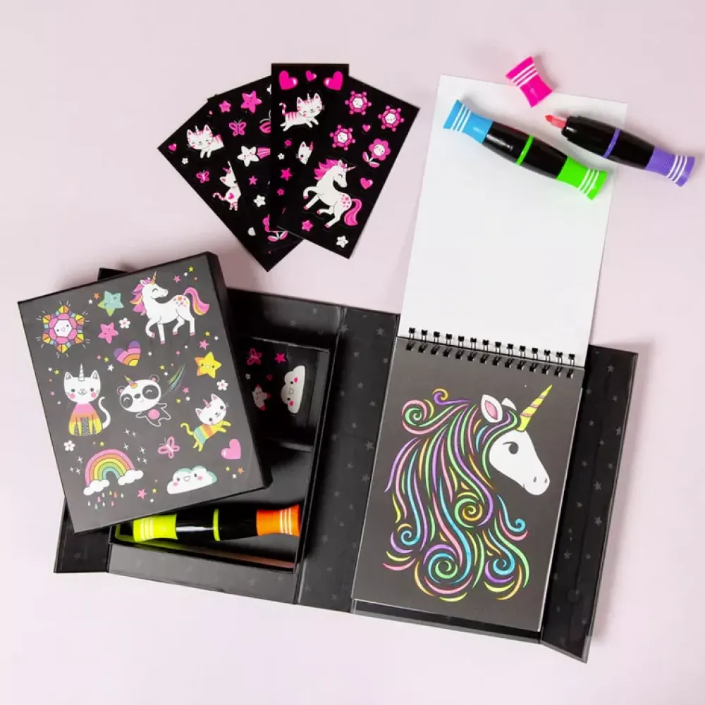 Tiger Tribe Neon Colouring Set: Unicornios Y Amigos Flash Sale