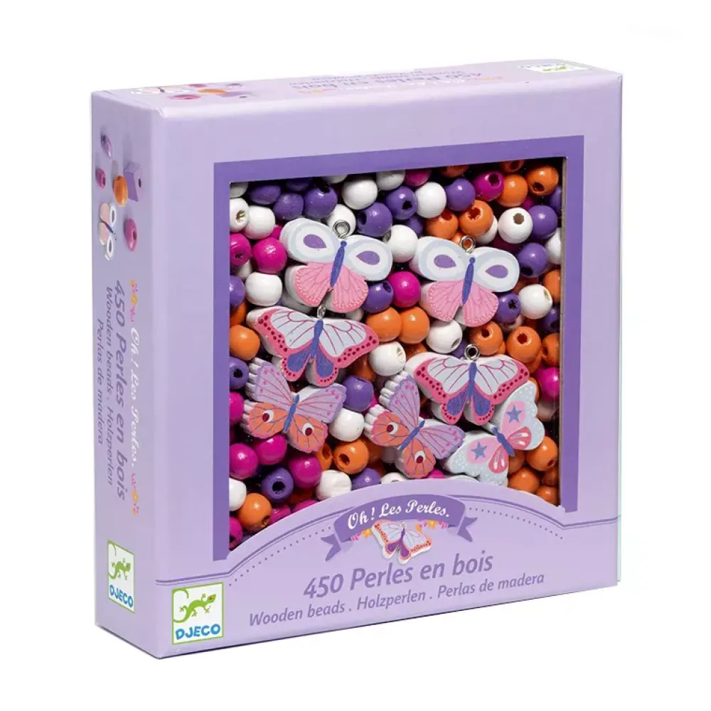 Djeco Perlas De Madera: Mariposas Hot