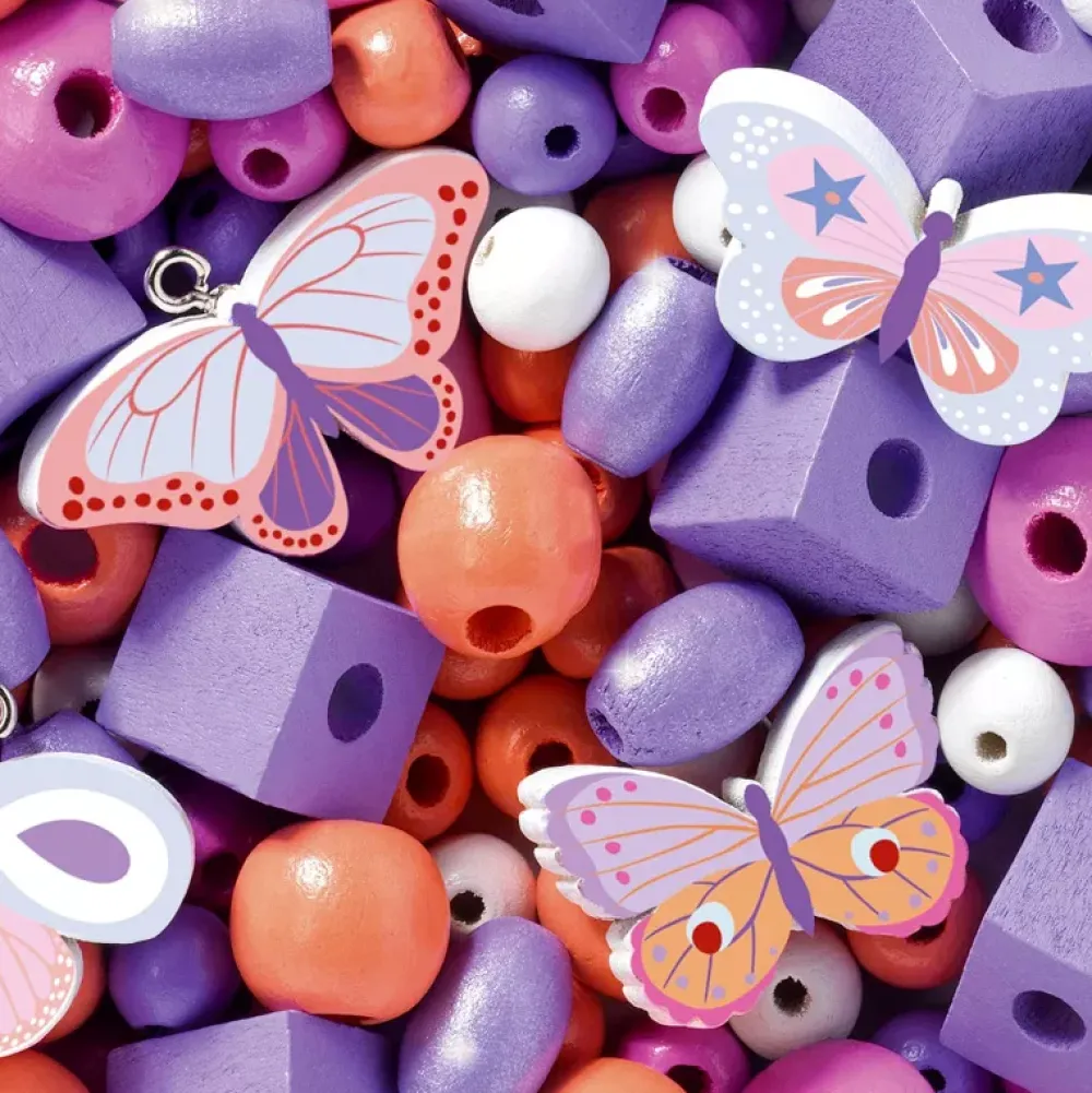 Djeco Perlas De Madera: Mariposas Hot