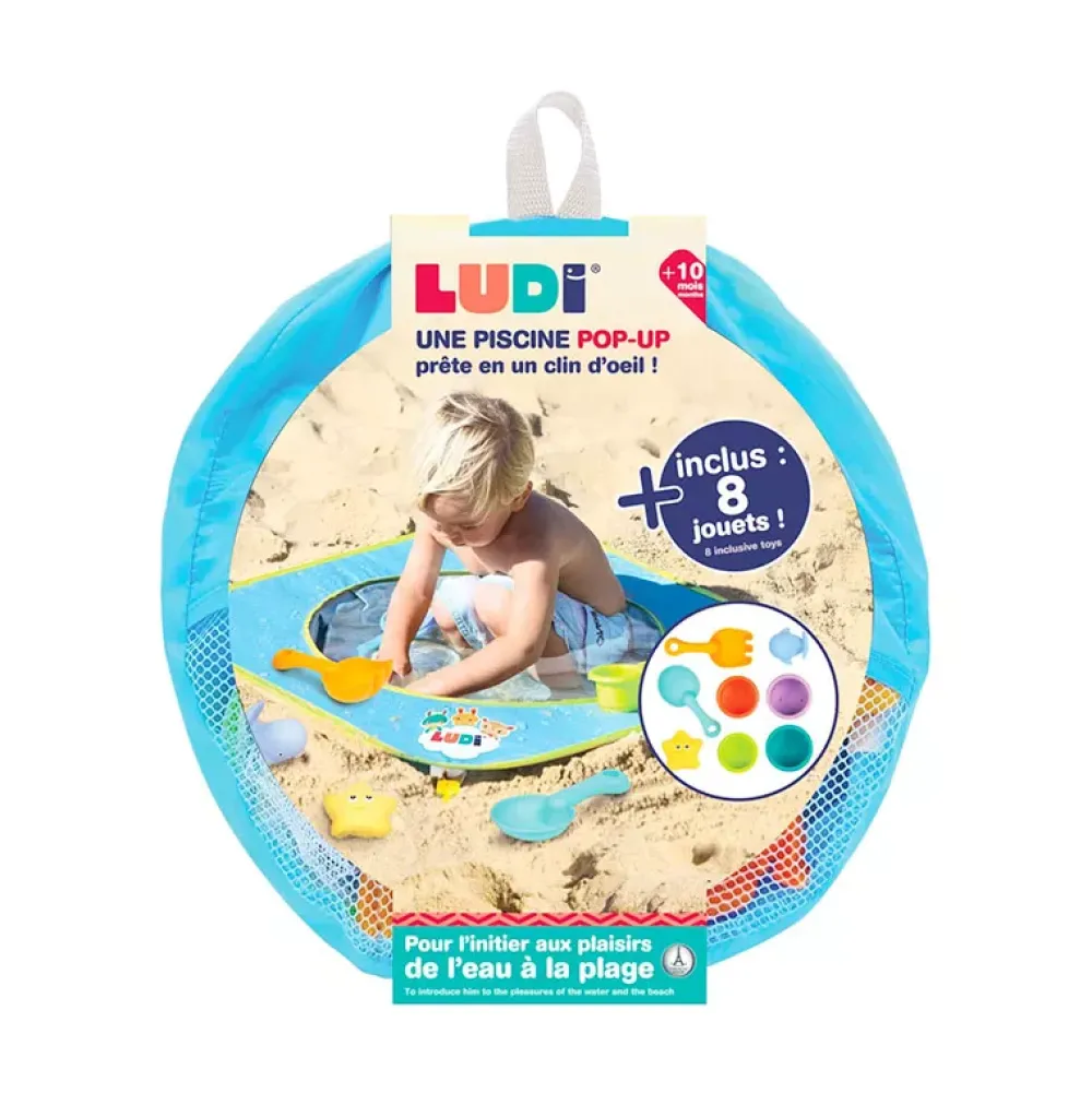 Ludi Piscina Pop-Up Con 8 Juguetes De Playa Flash Sale