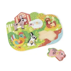 Janod Puzzle Encajable Con Pomo: La Granja Outlet