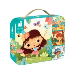 Janod Set De 4 Puzzles Evolutivos: Las Estaciones Hot