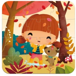 Janod Set De 4 Puzzles Evolutivos: Las Estaciones Hot
