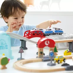 Hape Set De Construccion Ferrocarril Ciudad Discount