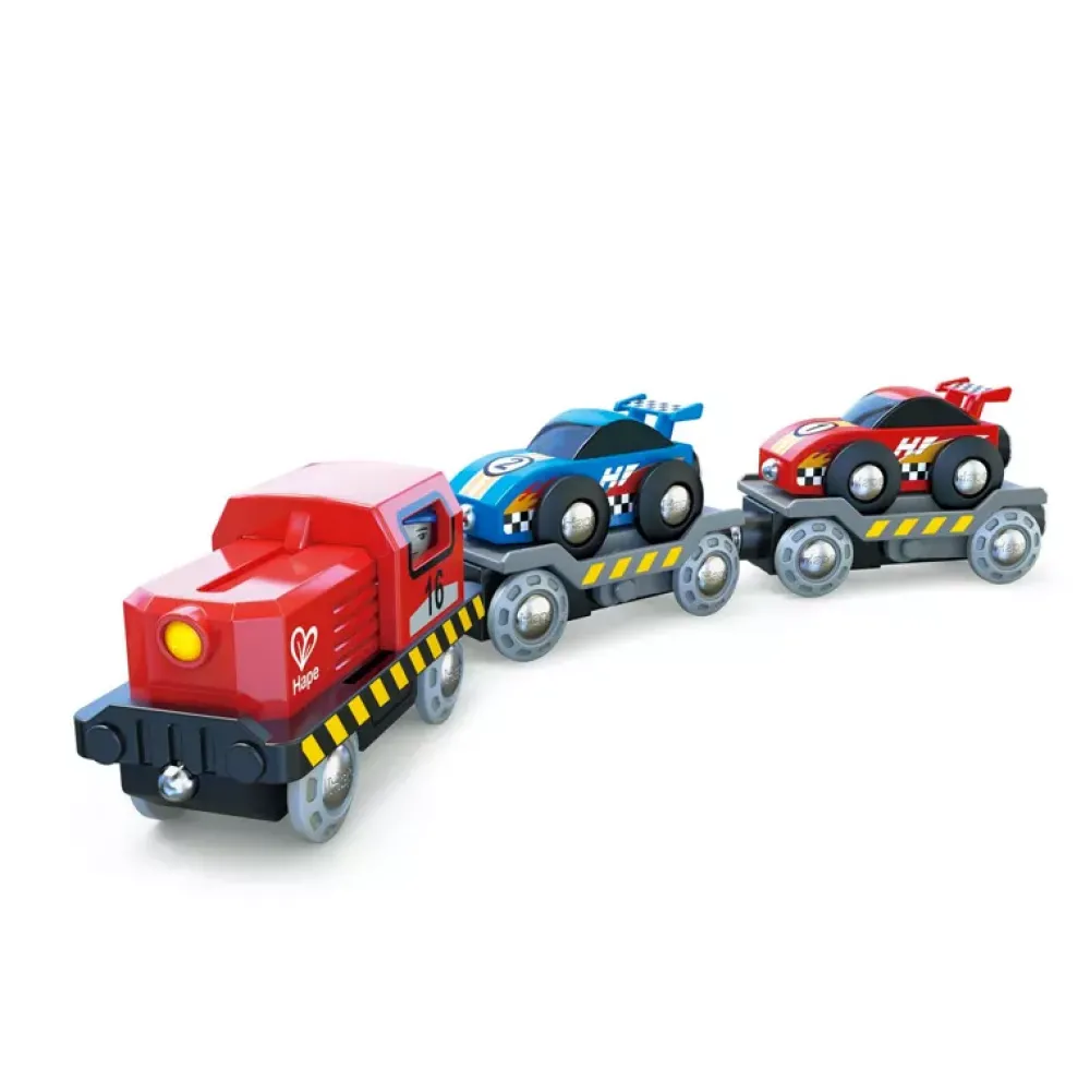 Hape Tren Transportador De Coches De Carreras Sale