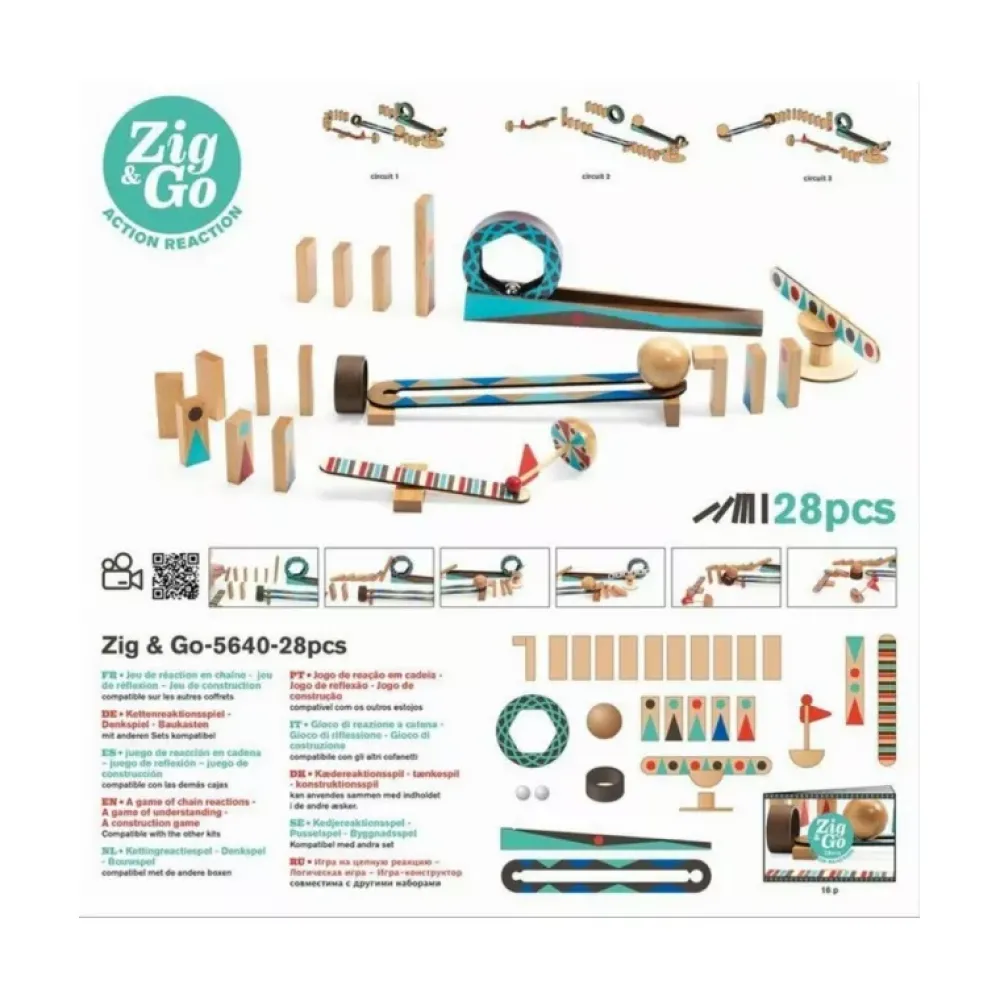 Djeco Zig & Go Roll 28 Piezas Clearance